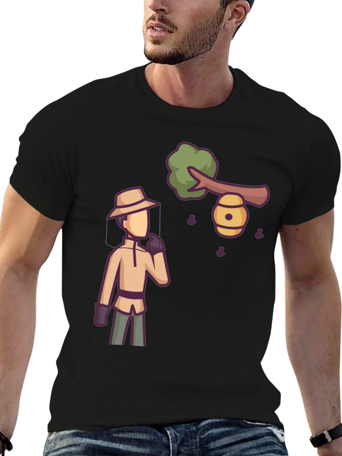 Beekeeper Graphic Tee - Novelty Cartoon Design