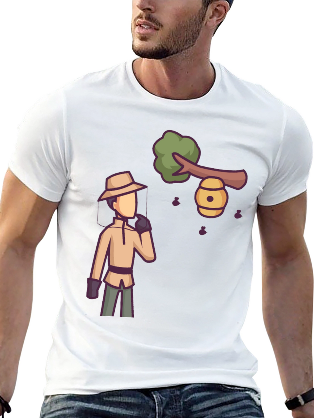 Beekeeper Graphic Tee - Novelty Cartoon Design