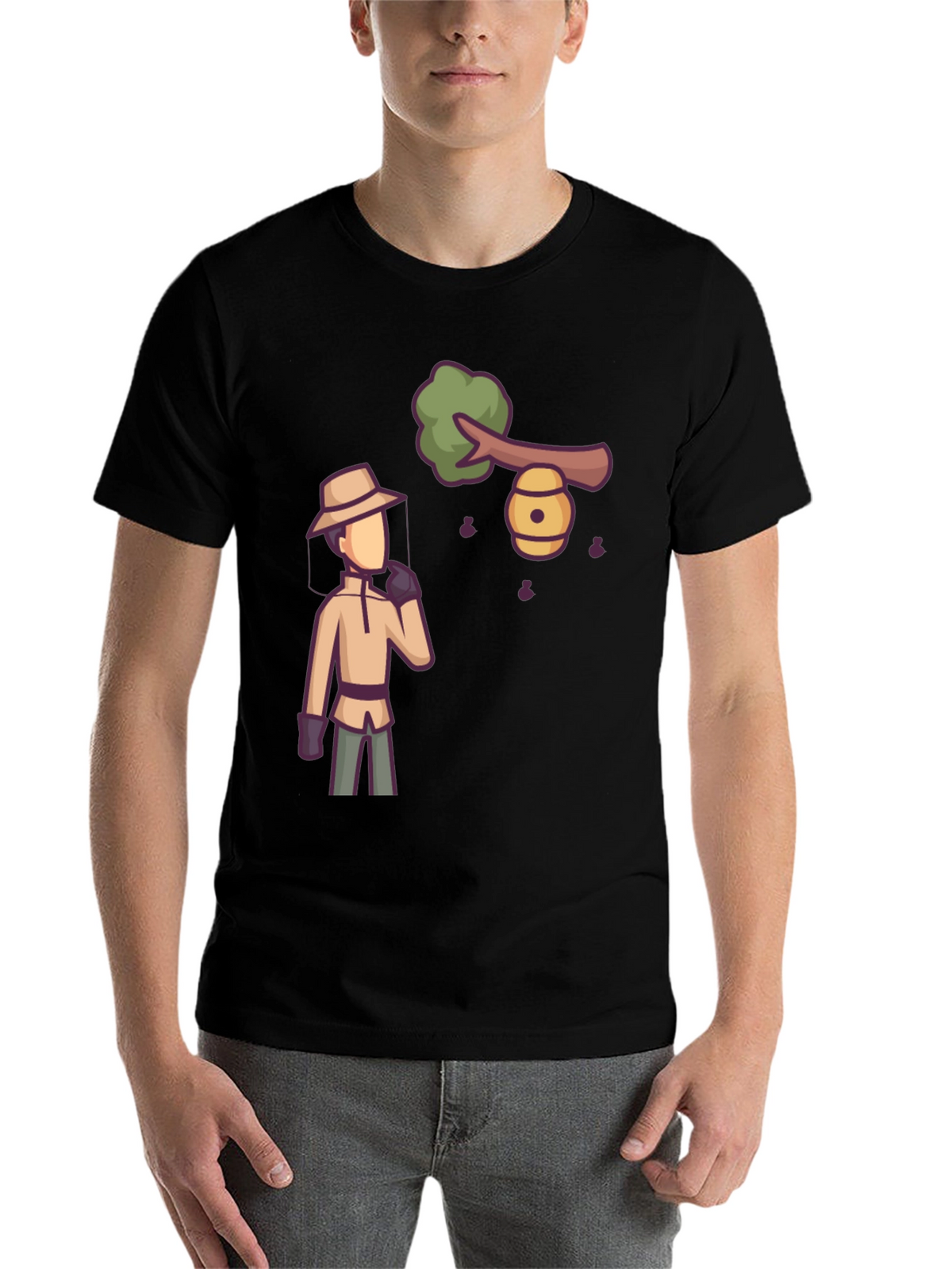 Beekeeper Graphic Tee - Novelty Cartoon Design