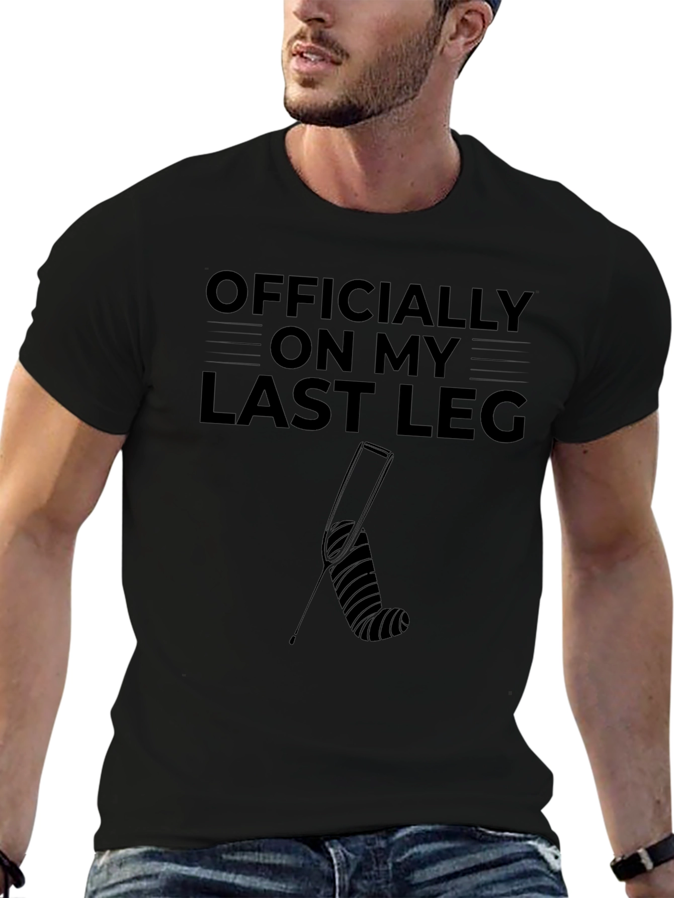 Officially On My Last Leg Funny Broken Leg T-Shirt