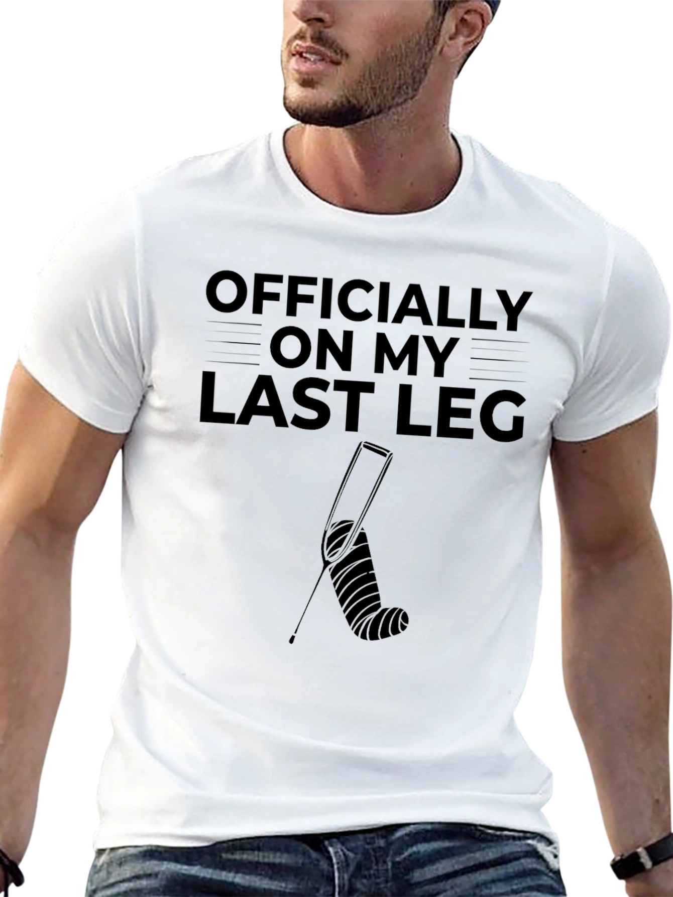 Officially On My Last Leg Funny Broken Leg T-Shirt