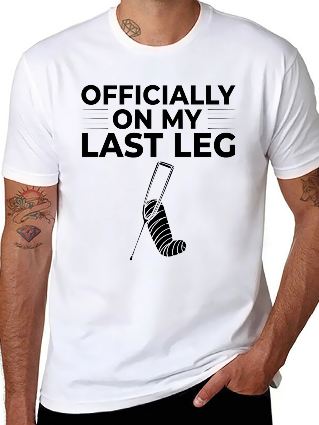 Officially On My Last Leg Funny Broken Leg T-Shirt