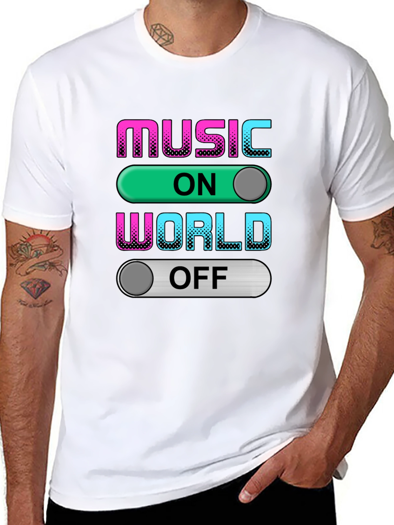 Music On World Off Graphic T-Shirt
