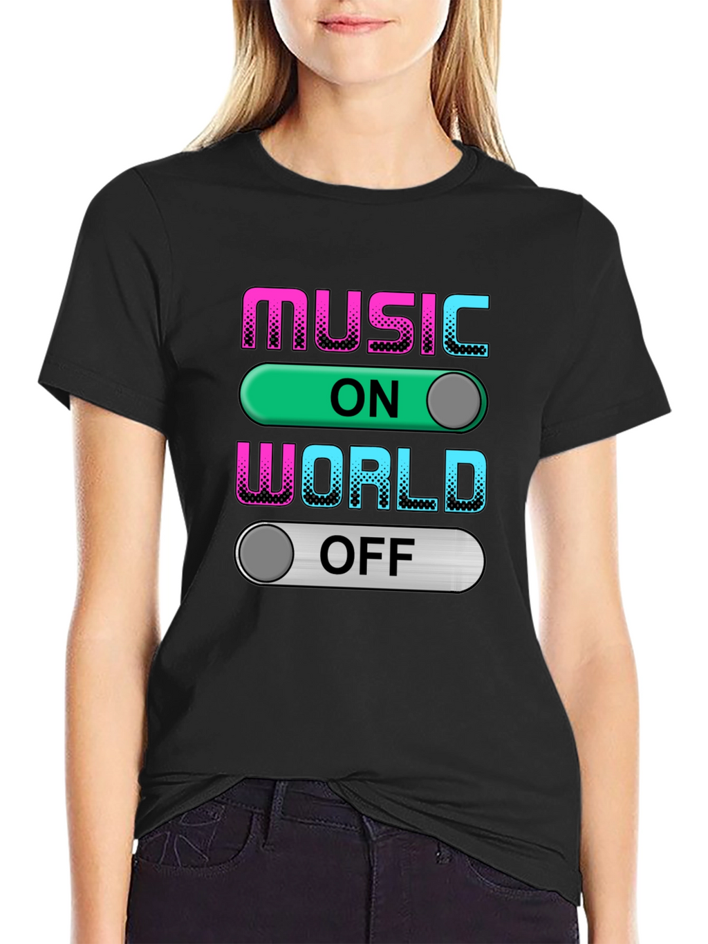 Music On World Off Graphic T-Shirt