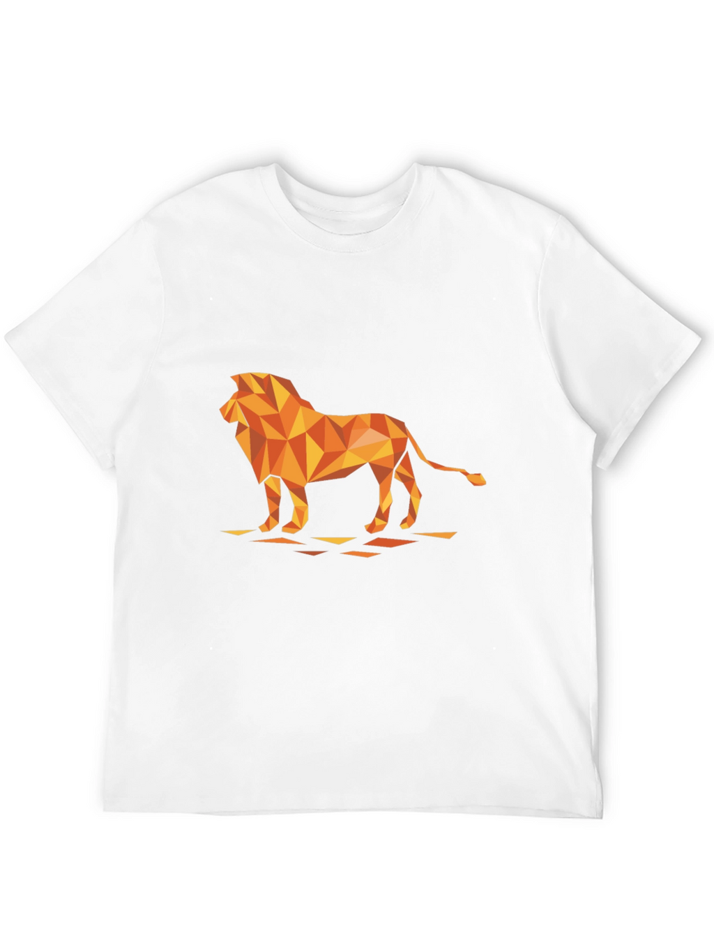 Geometric Lion Graphic Tee - Modern Black T-Shirt