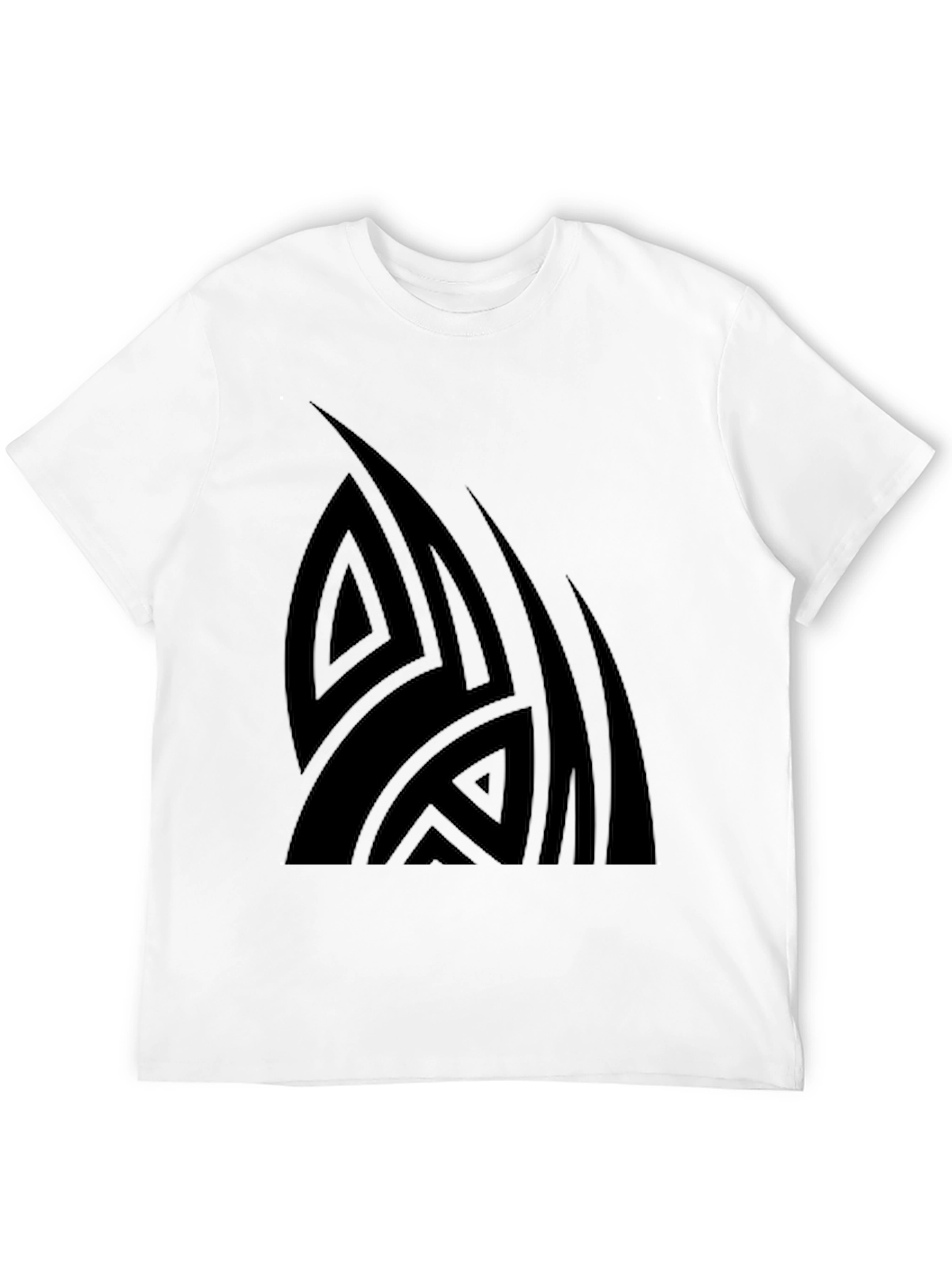 Black Tribal Design Graphic Tee - Modern Style