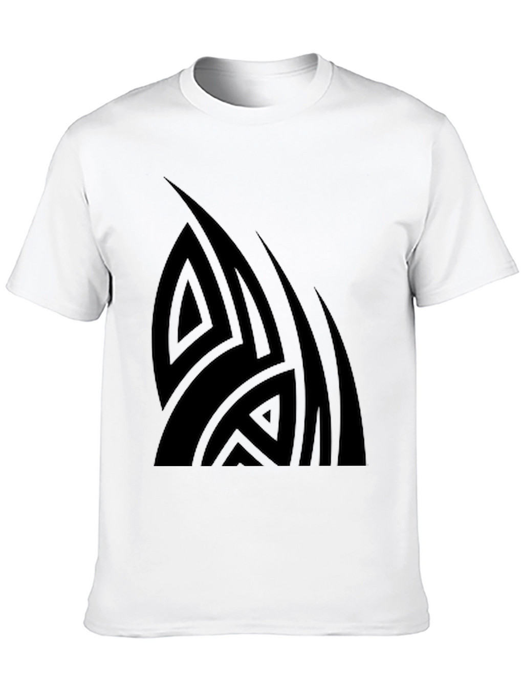 Black Tribal Design Graphic Tee - Modern Style