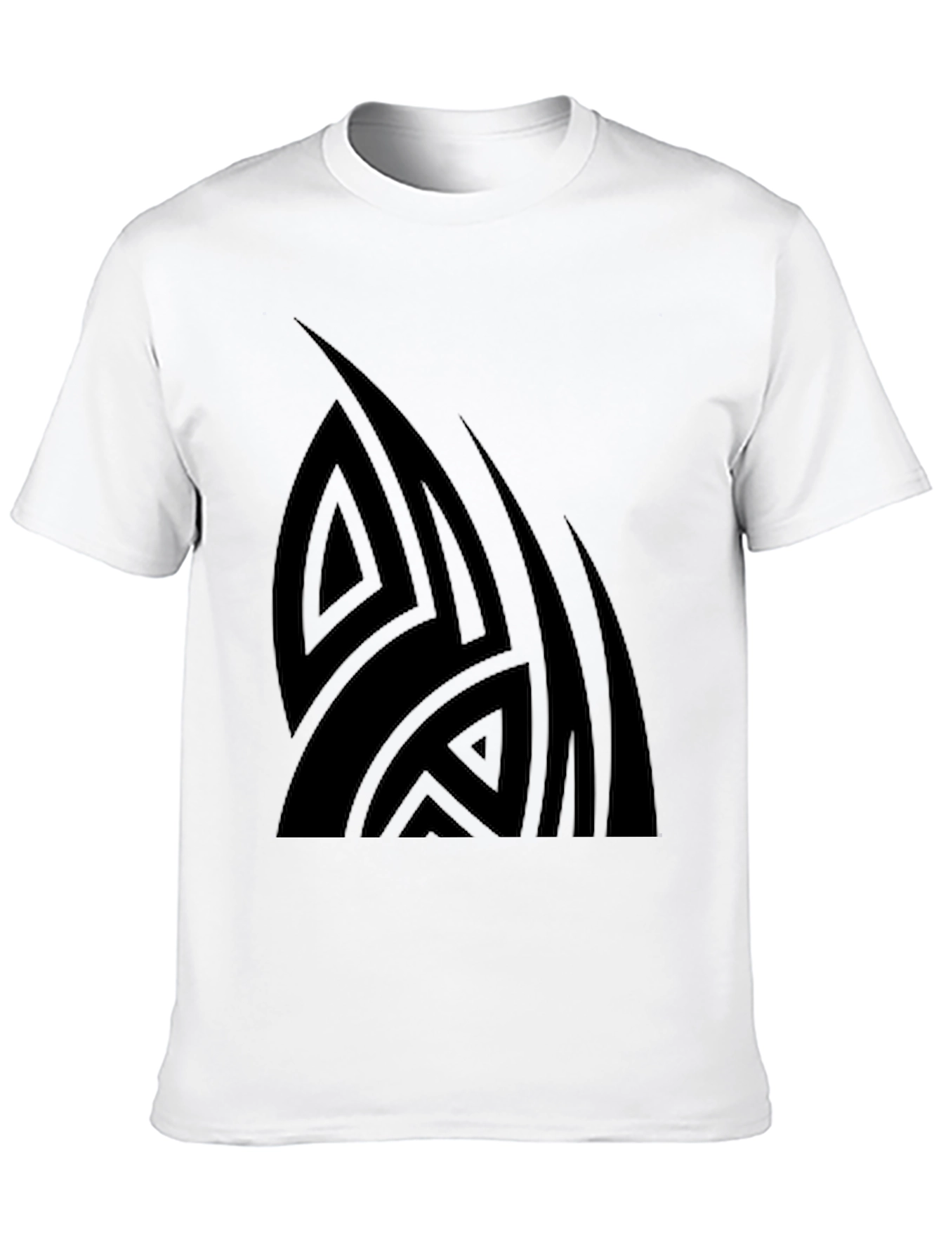 Black Tribal Design Graphic Tee - Modern Style