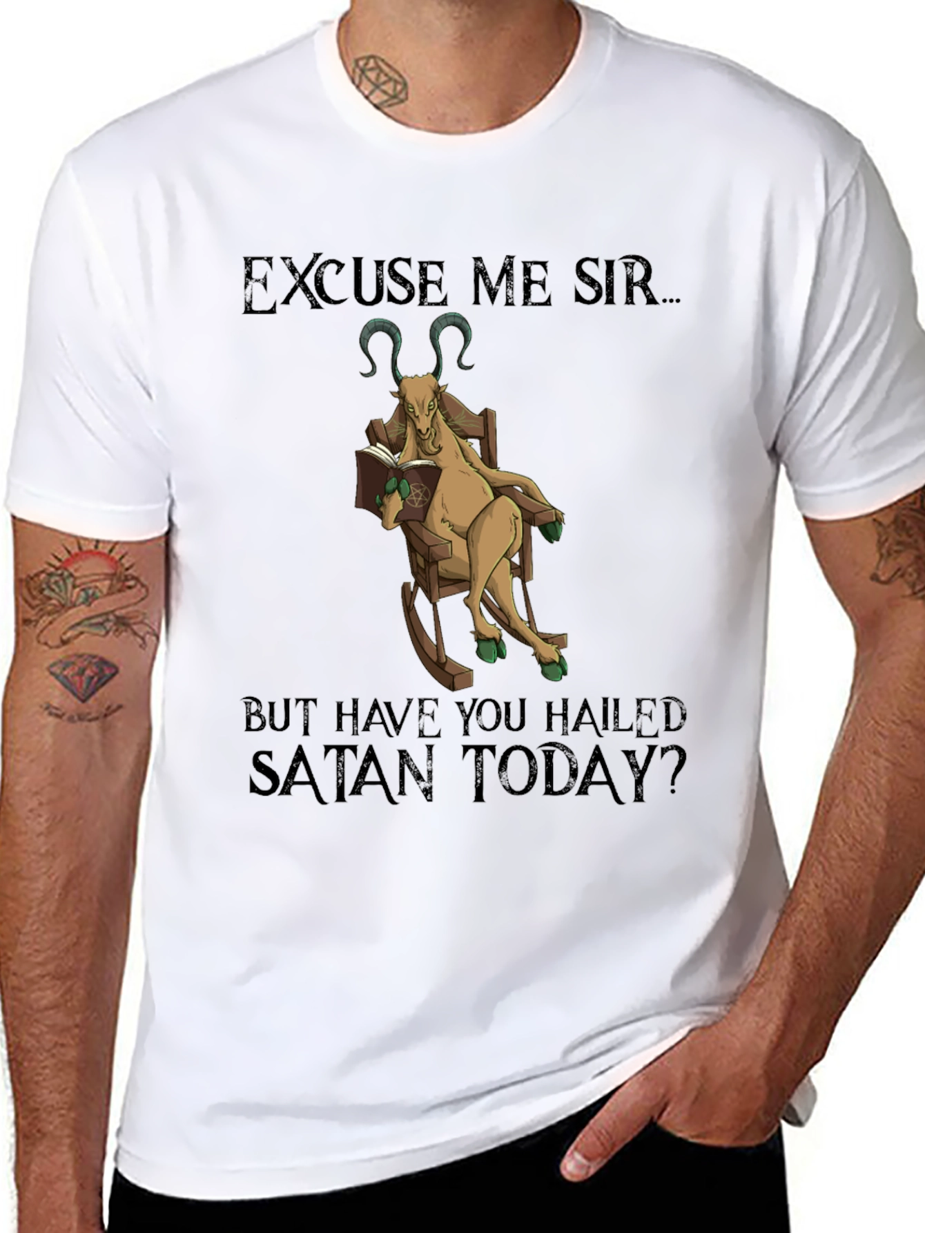 Excuse Me Sir Satan Goat T-Shirt