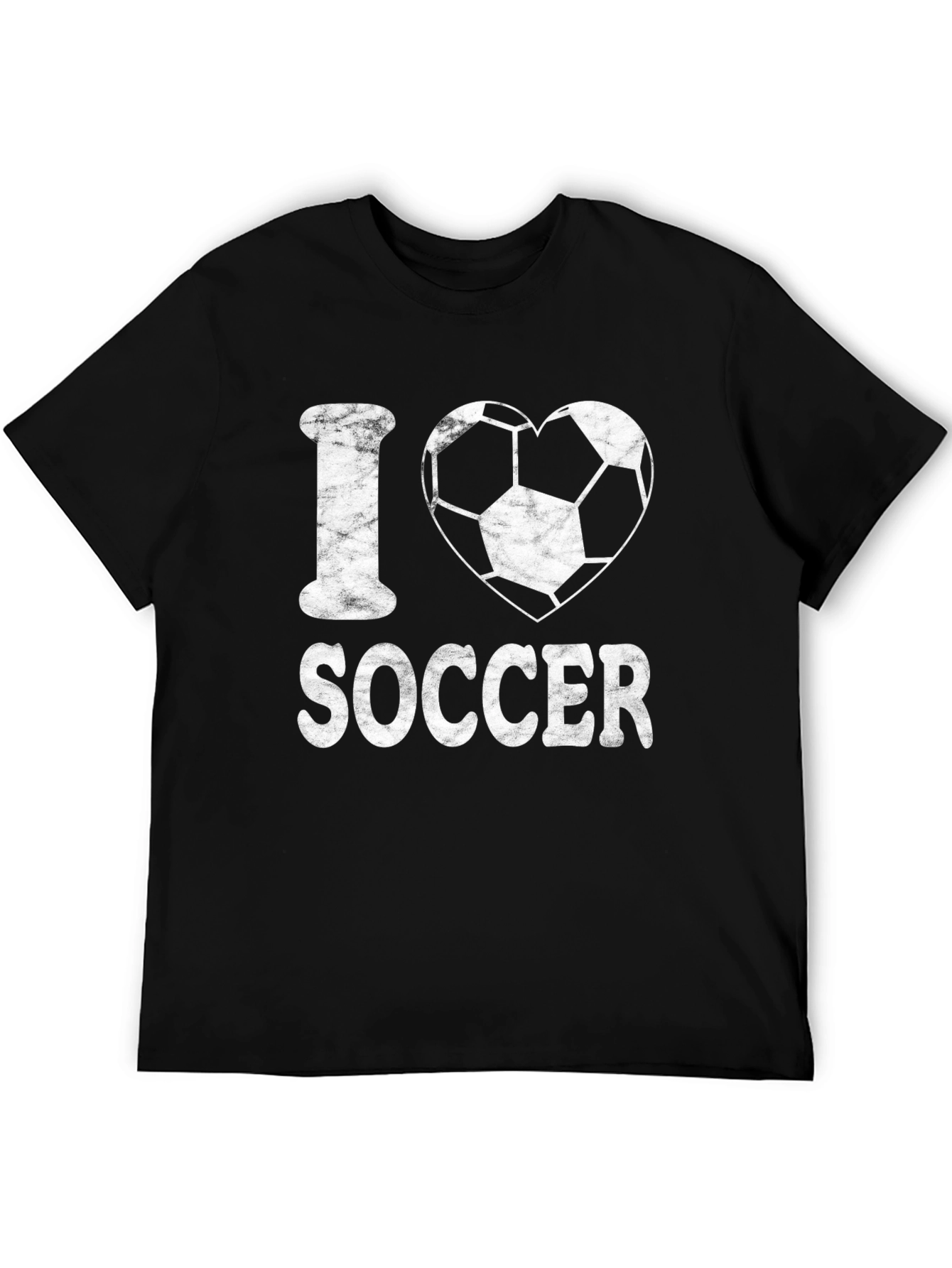 I Love Soccer T-Shirt - Black Graphic Print