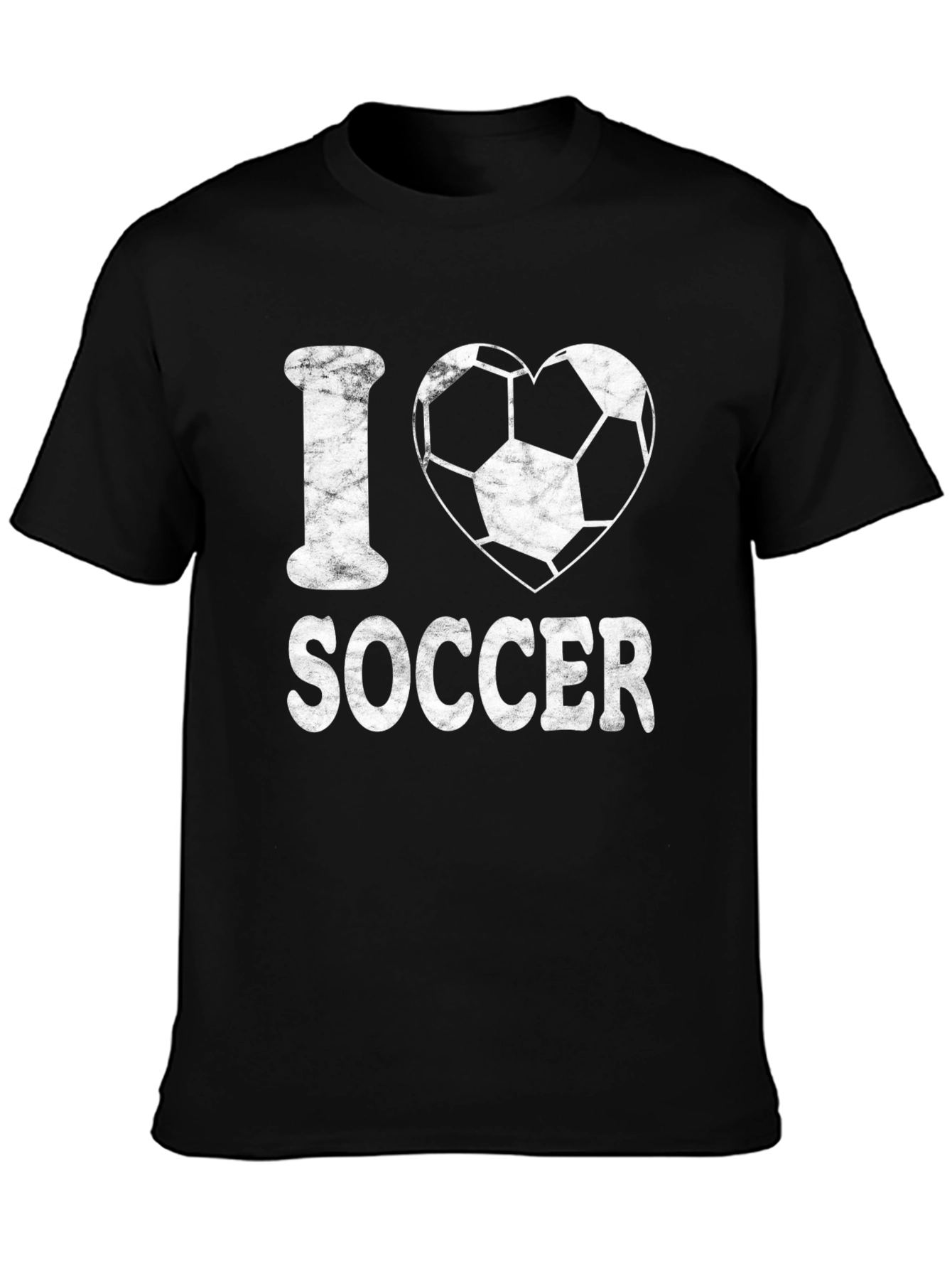 I Love Soccer T-Shirt - Black Graphic Print