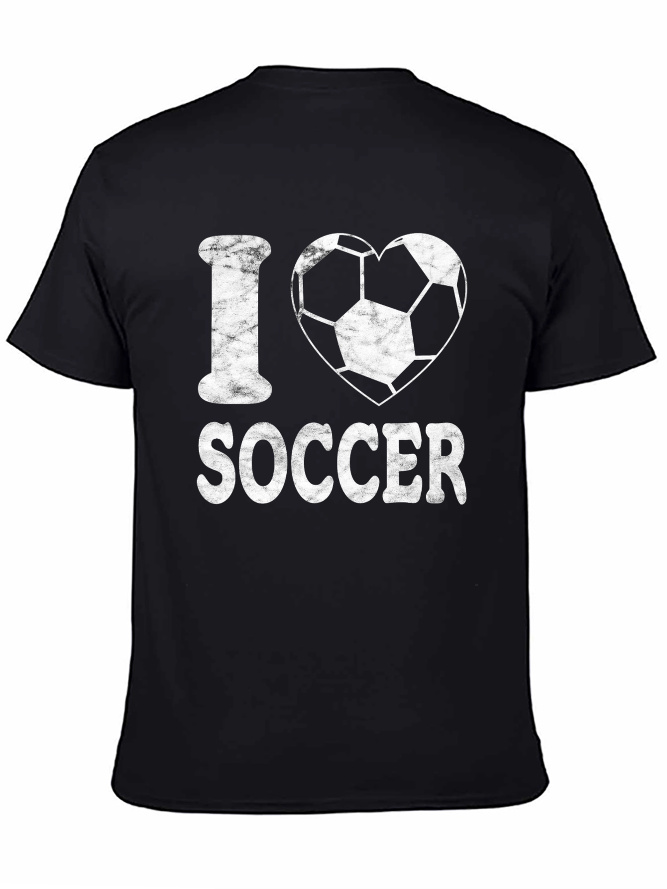 I Love Soccer T-Shirt - Black Graphic Print