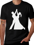 Dancing Silhouette T-Shirt - Elegant Black Tee