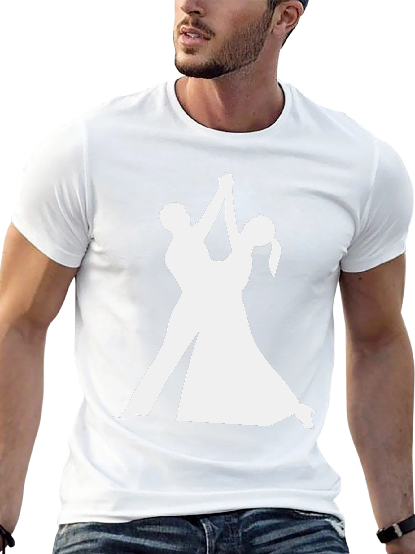 Dancing Silhouette T-Shirt - Elegant Black Tee