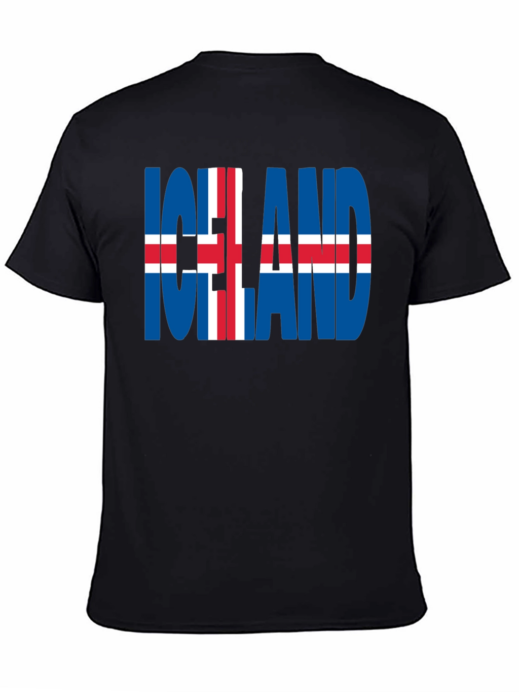 Iceland Flag Graphic T-Shirt - Black