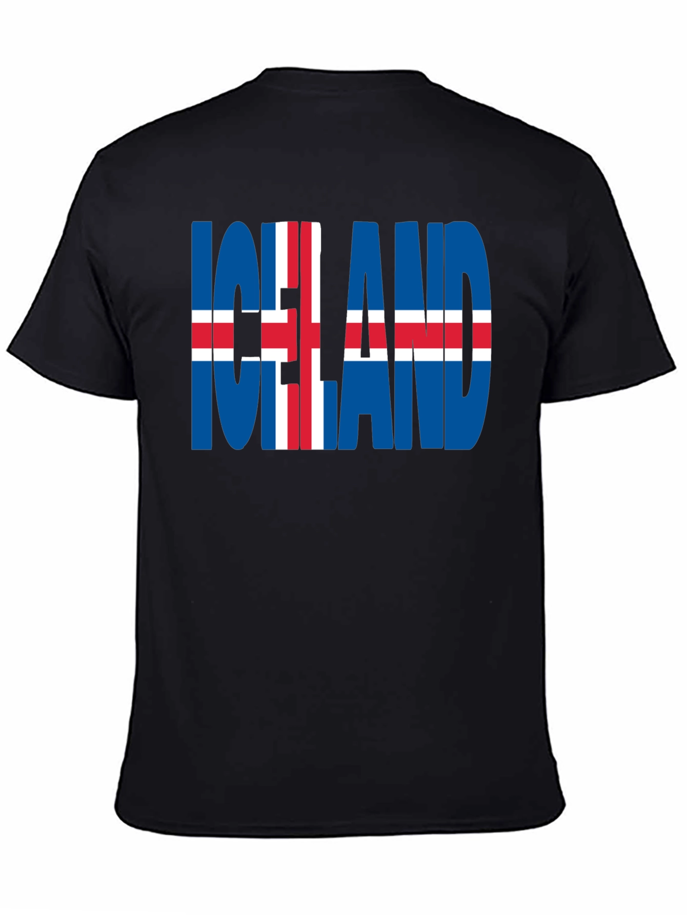 Iceland Flag Graphic T-Shirt - Black
