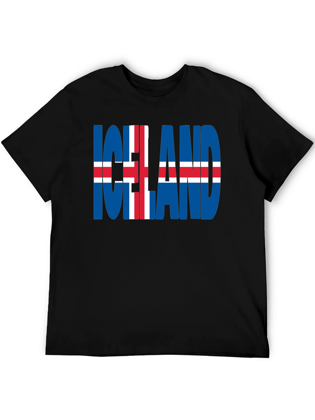 Iceland Flag Graphic T-Shirt - Black