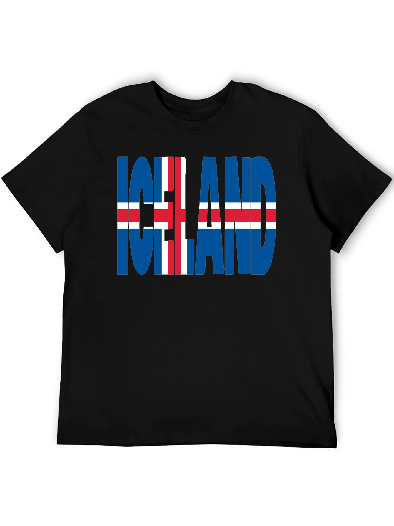 Iceland Flag Graphic T-Shirt - Black