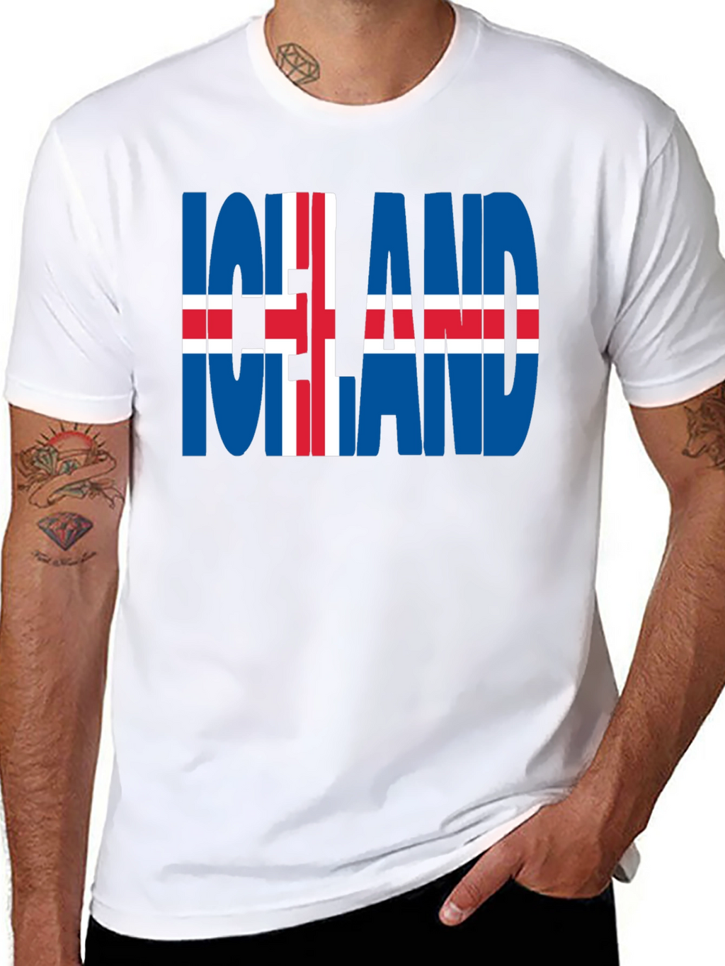 Iceland Flag Graphic T-Shirt - Black