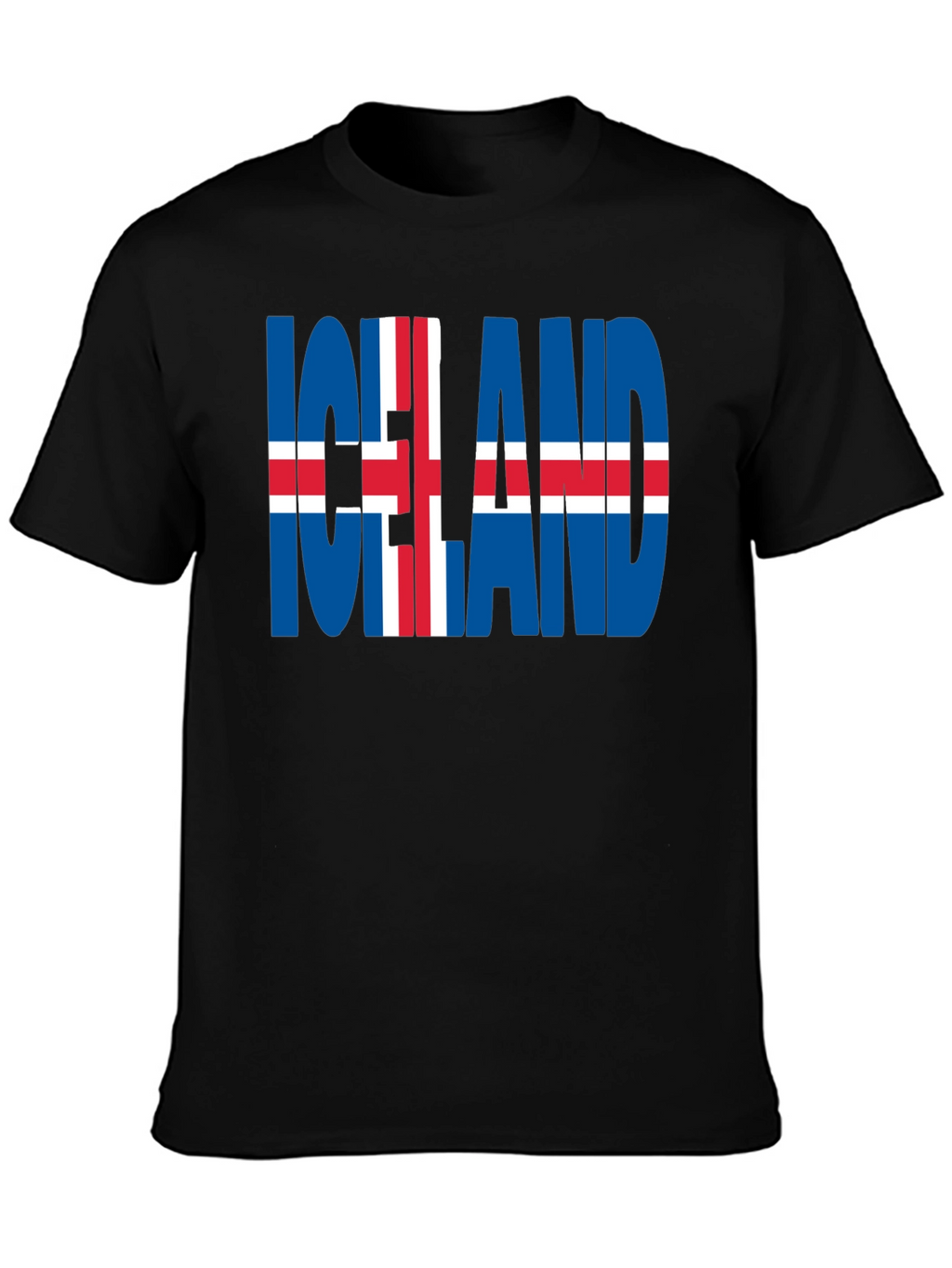 Iceland Flag Graphic T-Shirt - Black