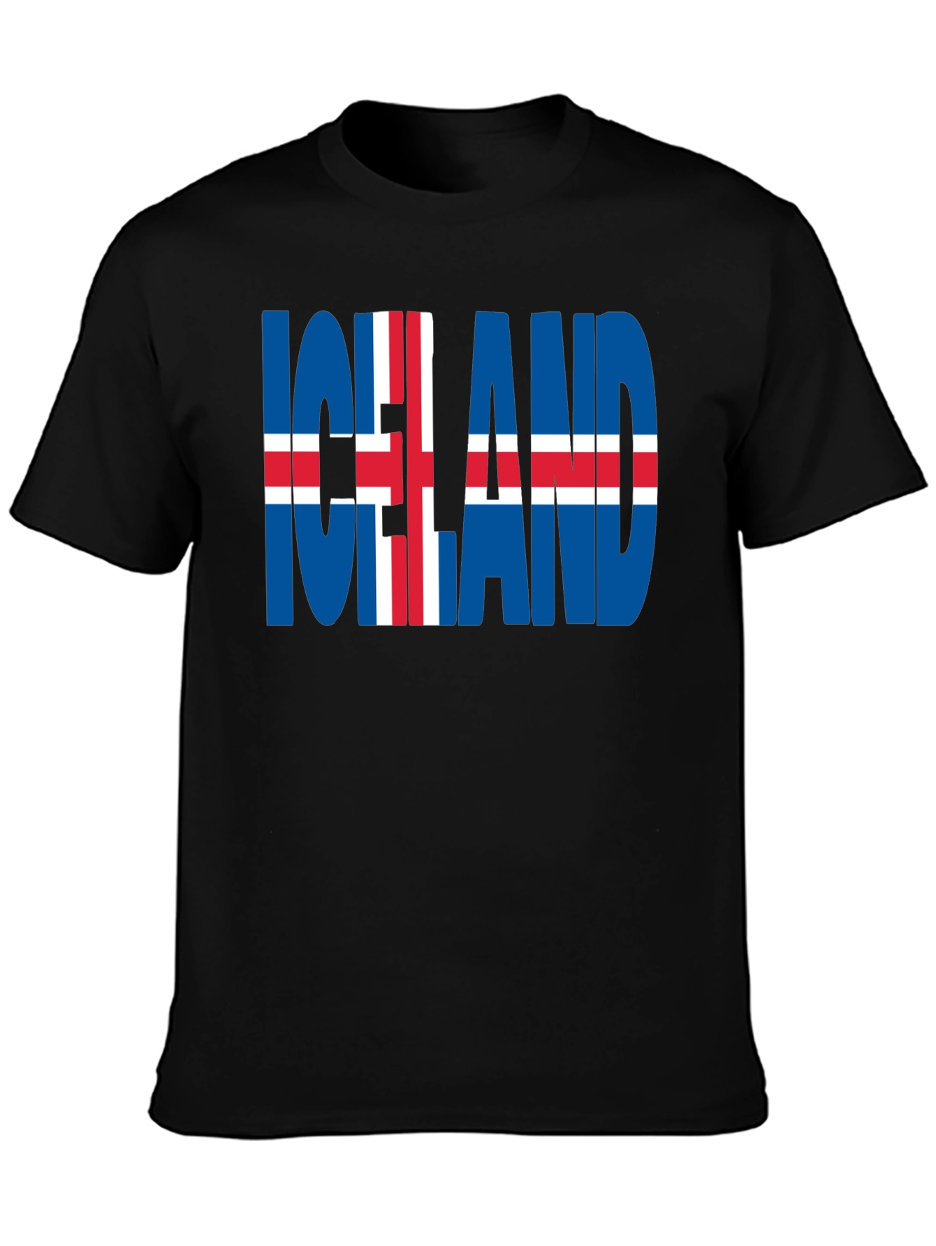 Iceland Flag Graphic T-Shirt - Black