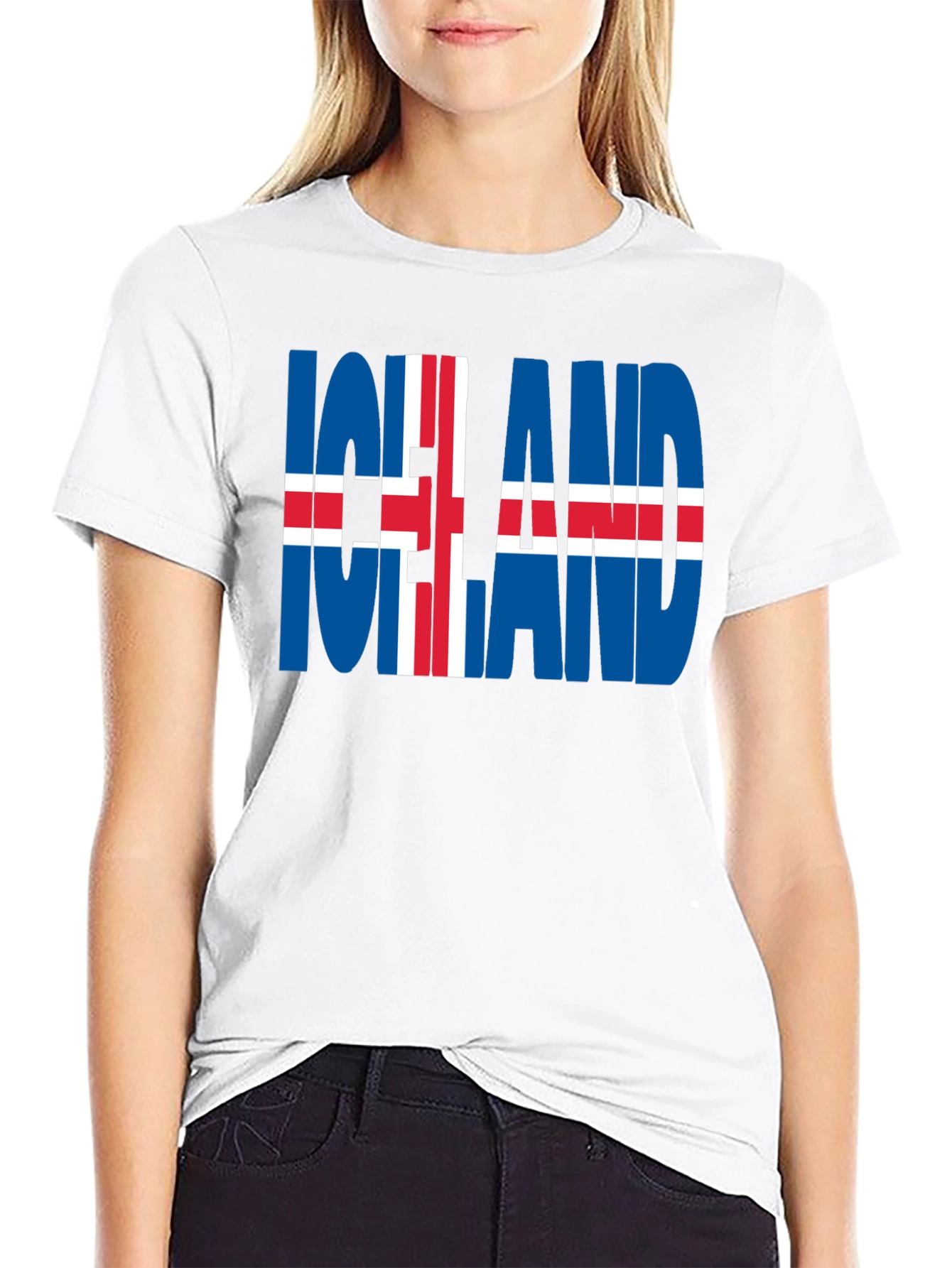 Iceland Flag Graphic T-Shirt - Black