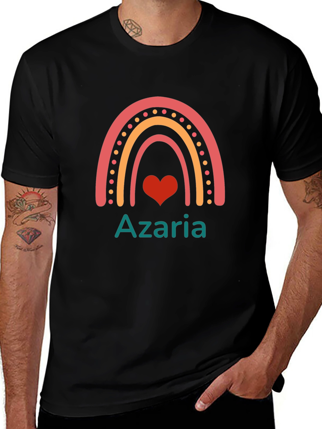 Azaria Rainbow Heart Personalized T-Shirt