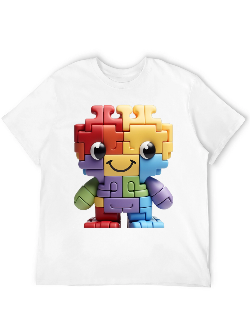 Puzzle Piece Character Graphic T-Shirt