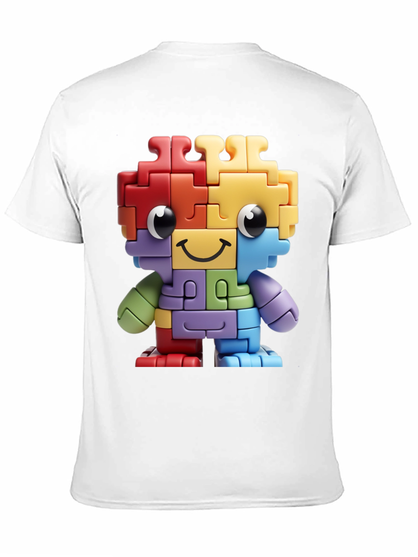 Puzzle Piece Character Graphic T-Shirt