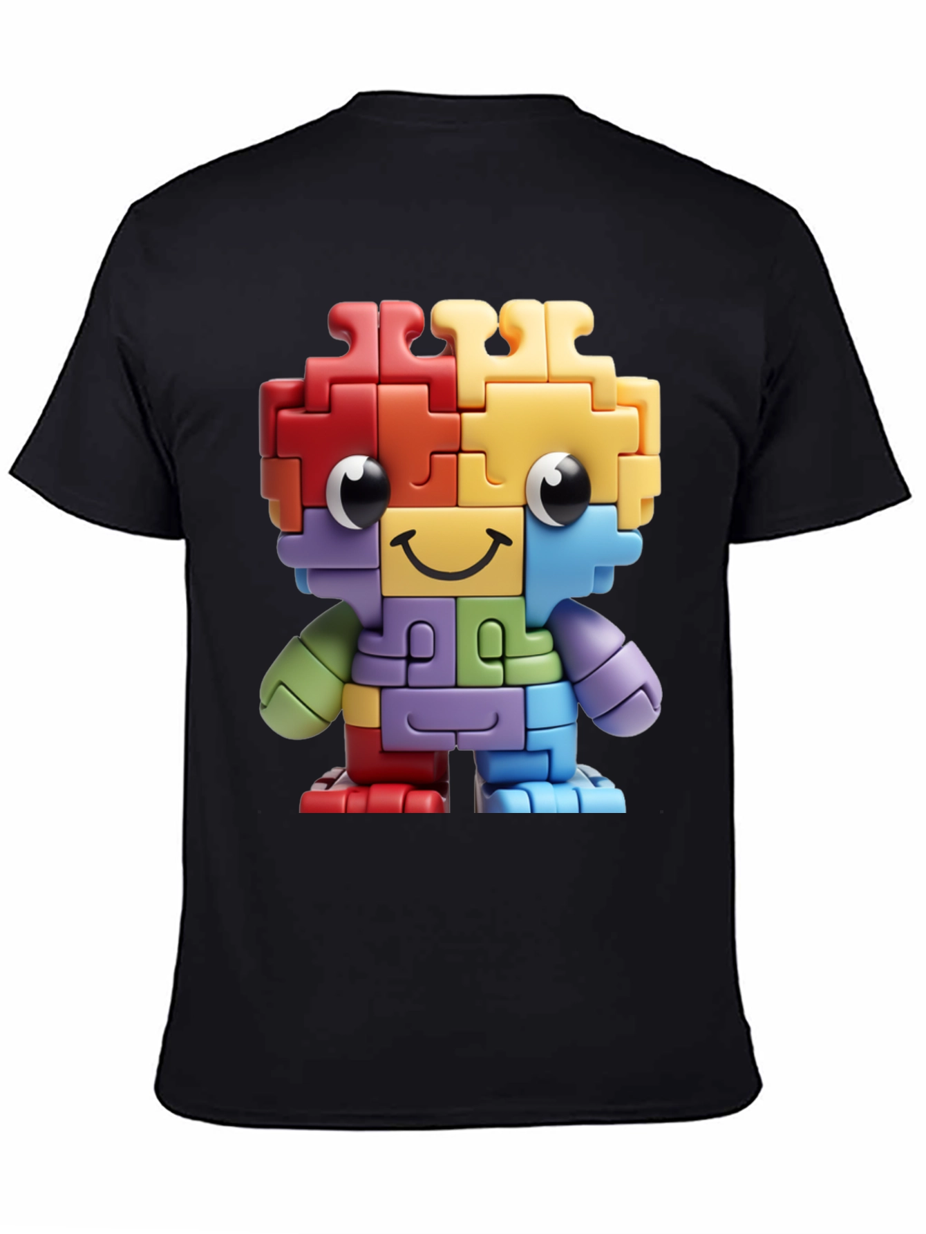 Puzzle Piece Character Graphic T-Shirt