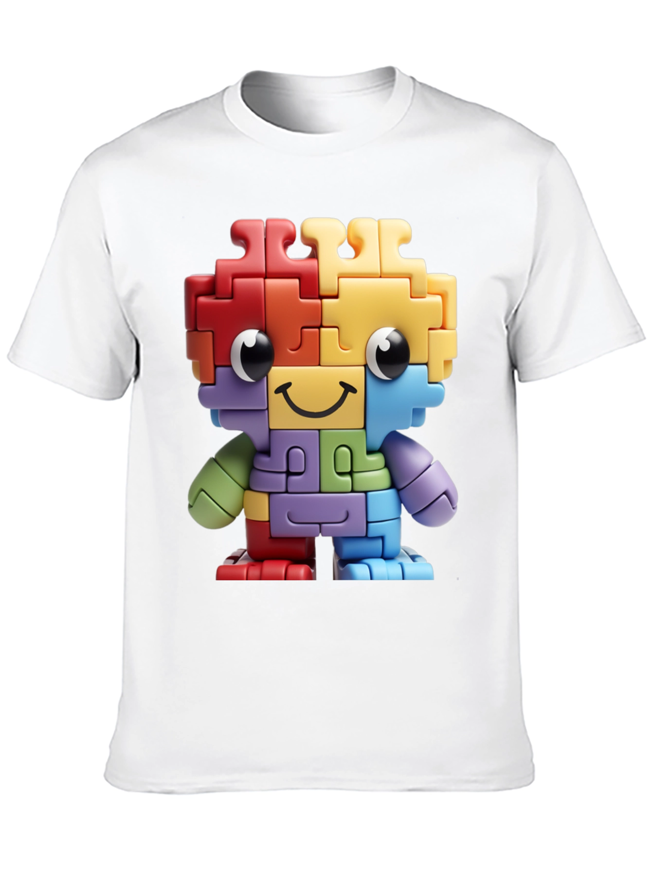 Puzzle Piece Character Graphic T-Shirt