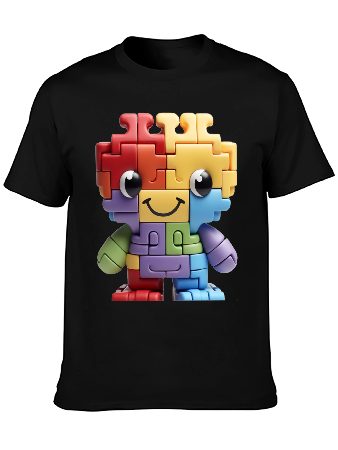 Puzzle Piece Character Graphic T-Shirt