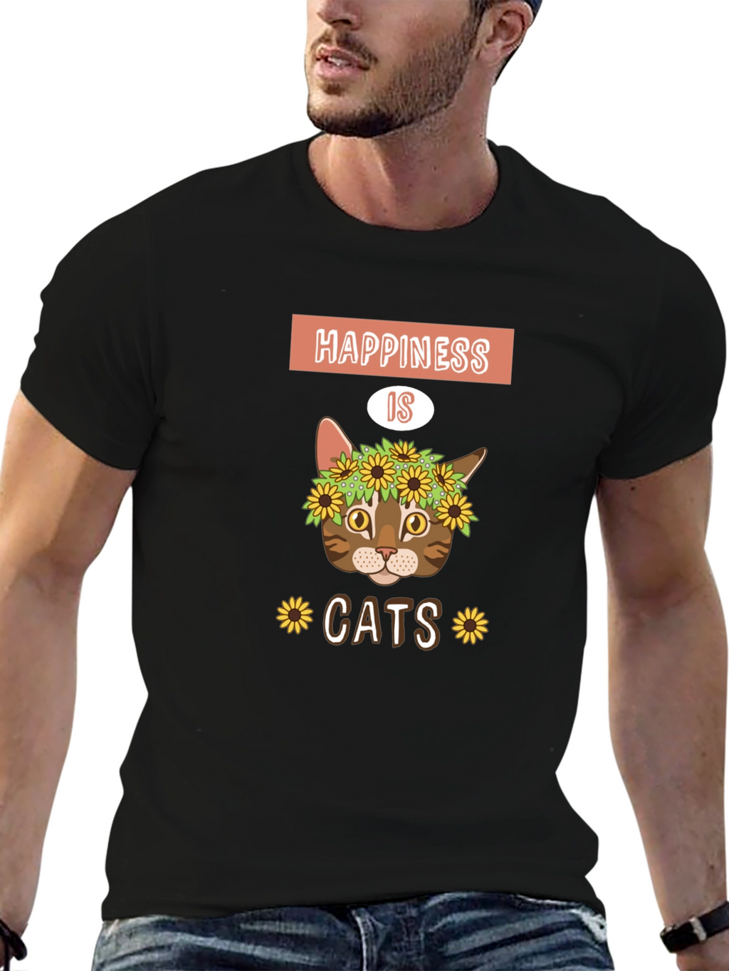 Happiness is Cats Graphic T-Shirt