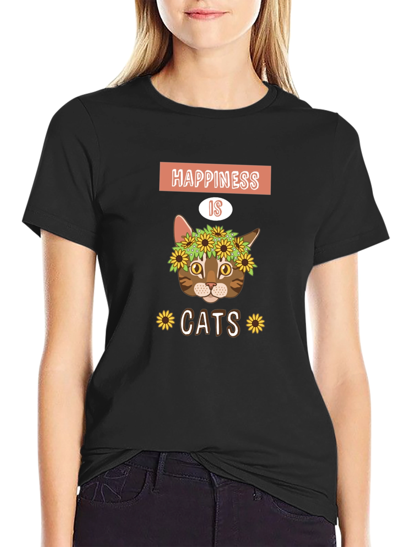 Happiness is Cats Graphic T-Shirt