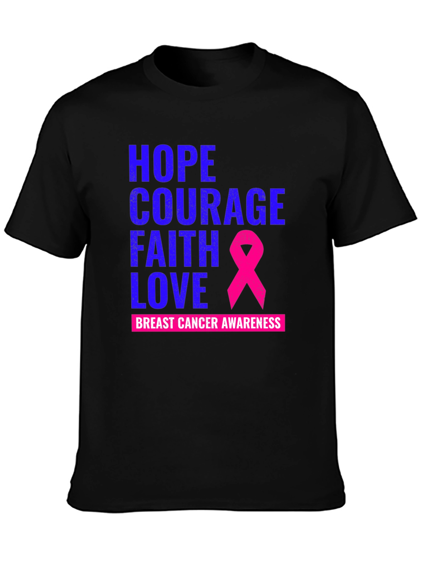 Hope Courage Faith Love Breast Cancer Awareness T-Shirt
