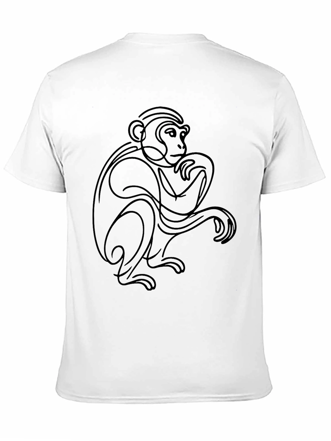 Abstract Monkey Graphic Tee - Black Cotton Blend