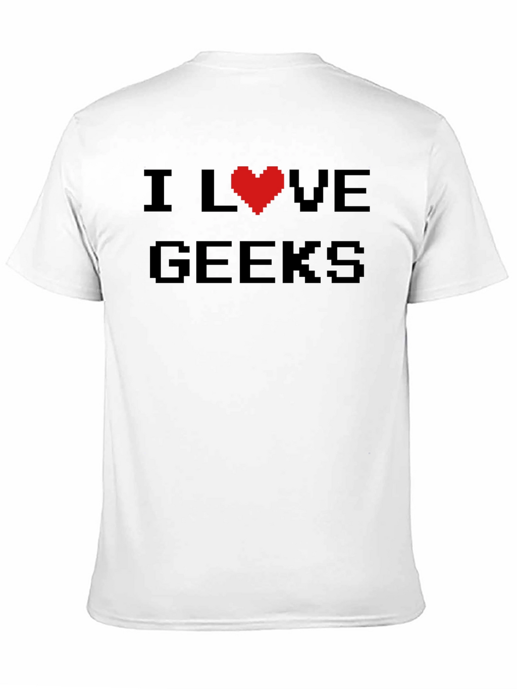 I Love Geeks Pixel Heart T-Shirt - Black