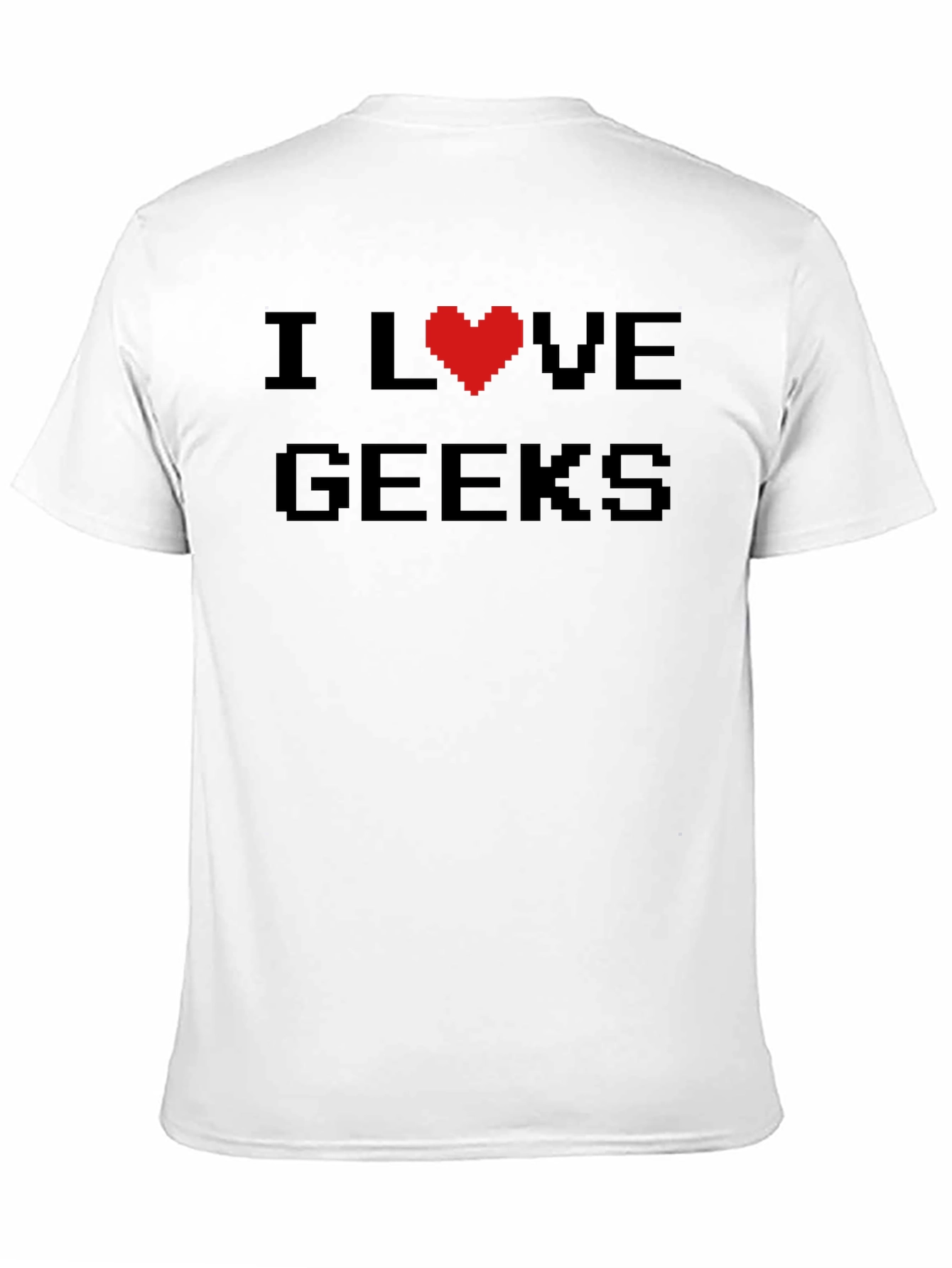 I Love Geeks Pixel Heart T-Shirt - Black