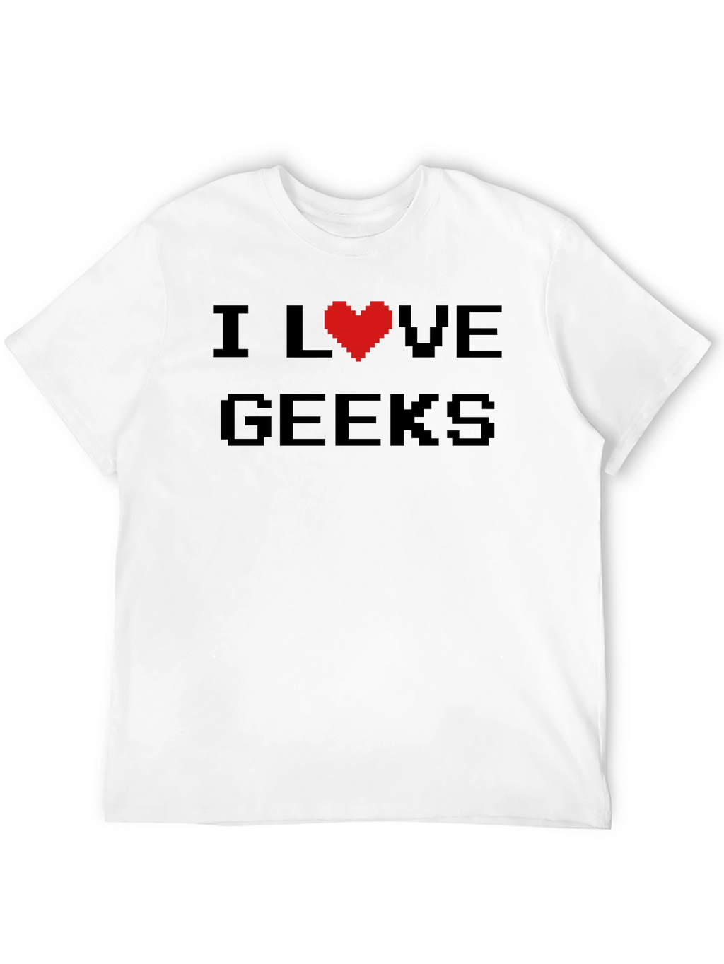 I Love Geeks Pixel Heart T-Shirt - Black