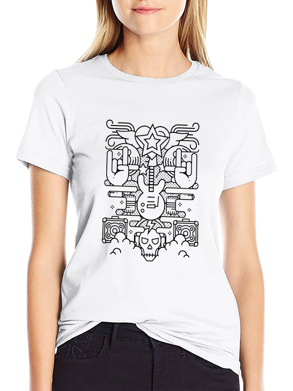 Rock On Graphic Tee - Black