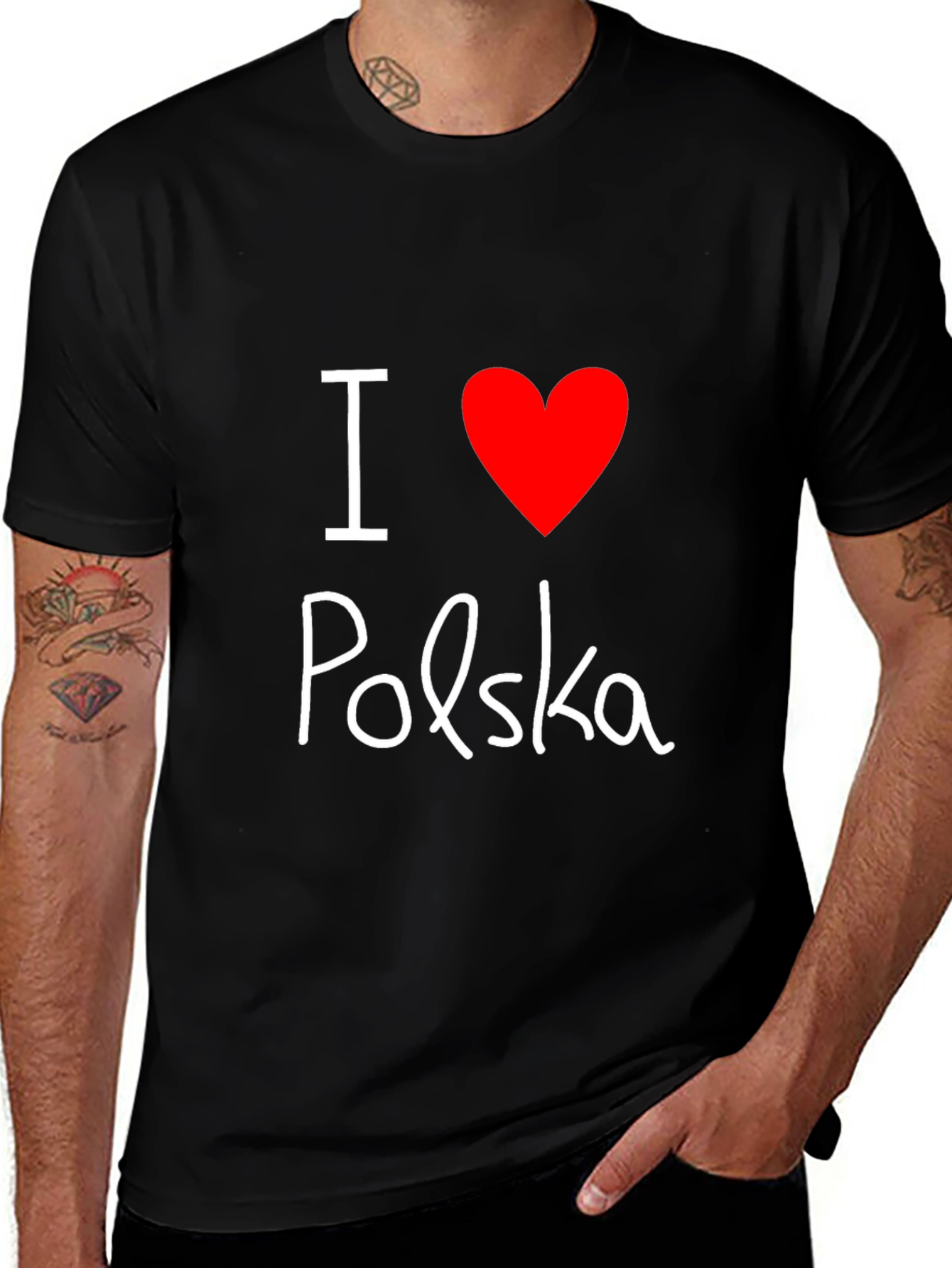I Love Polska T-Shirt - Black Tee