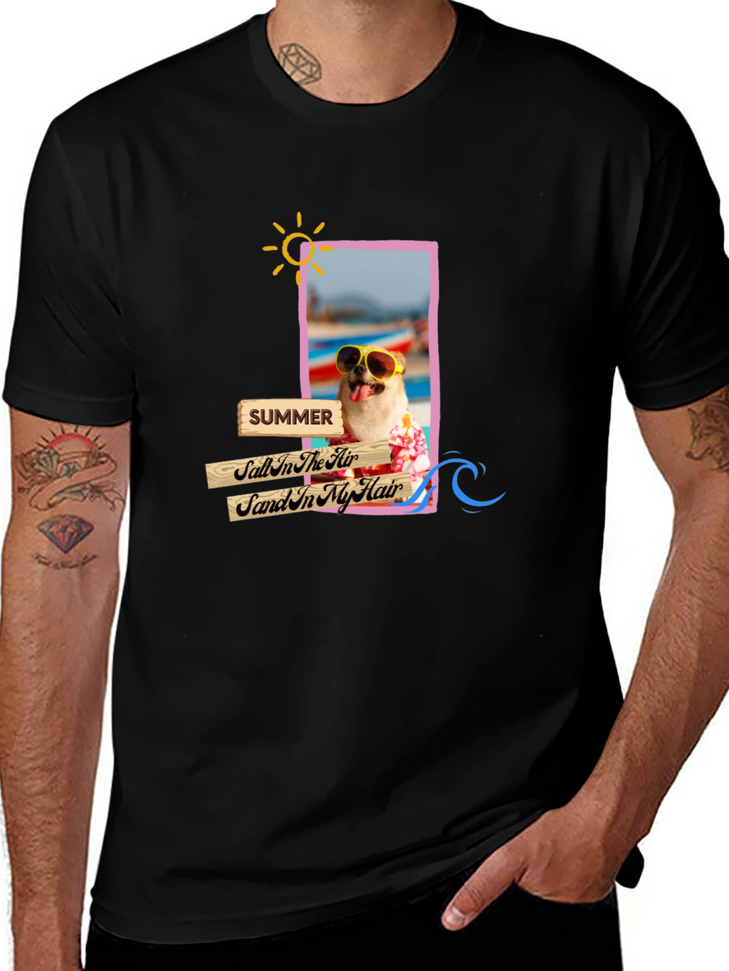 Summer Dog Graphic T-Shirt - Vacation Vibes!