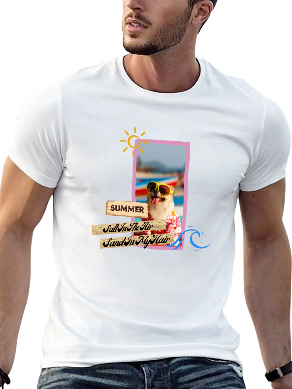 Summer Dog Graphic T-Shirt - Vacation Vibes!