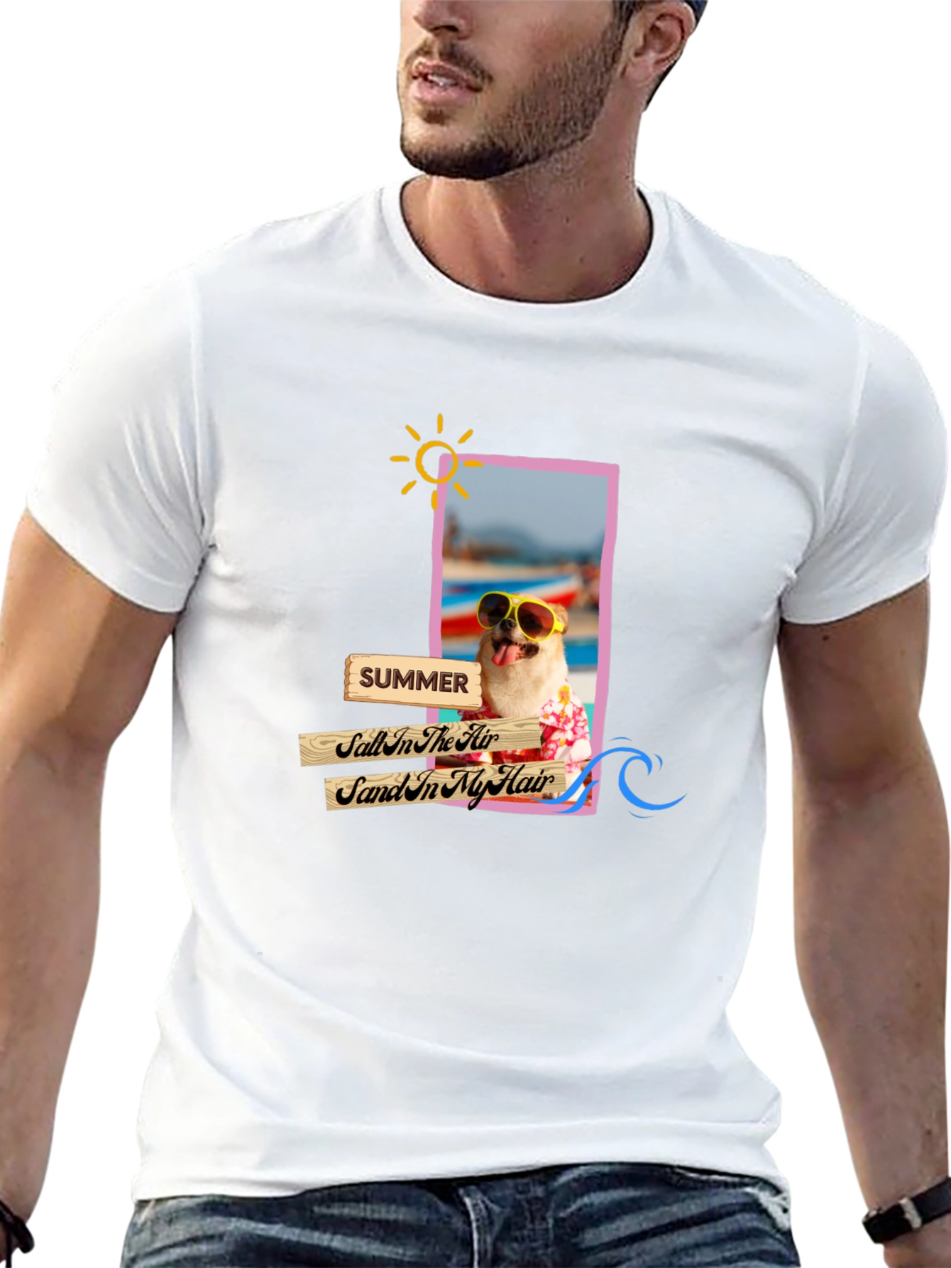 Summer Dog Graphic T-Shirt - Vacation Vibes!