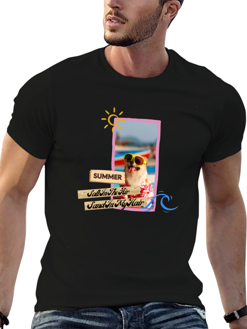 Summer Dog Graphic T-Shirt - Vacation Vibes!