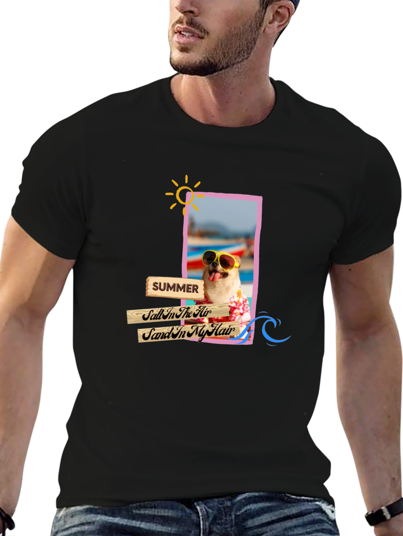 Summer Dog Graphic T-Shirt - Vacation Vibes!
