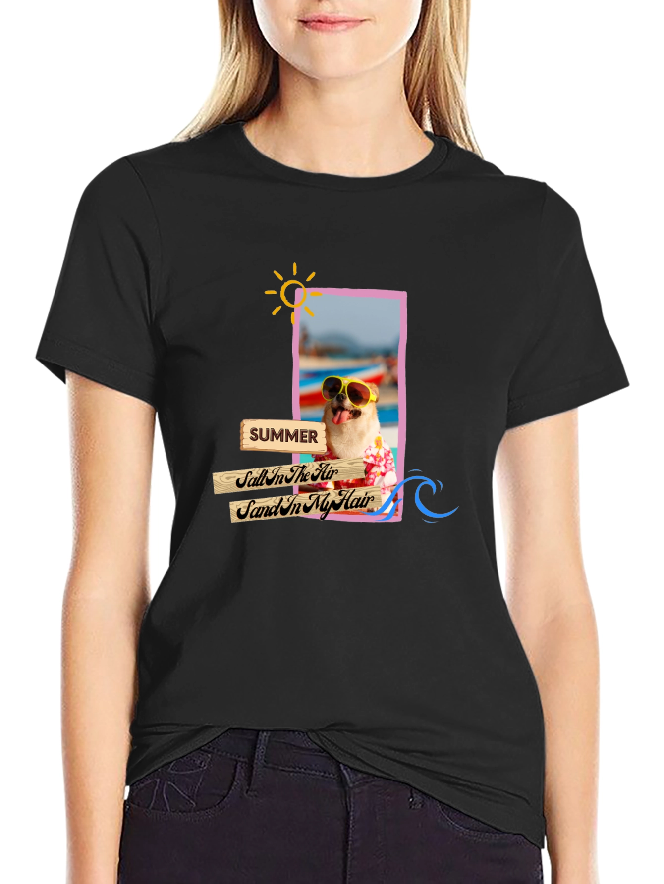 Summer Dog Graphic T-Shirt - Vacation Vibes!