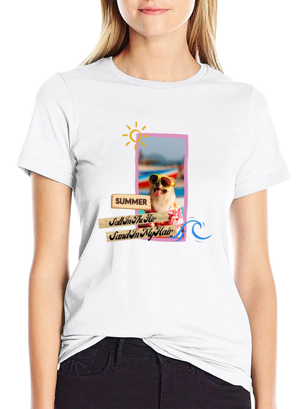 Summer Dog Graphic T-Shirt - Vacation Vibes!