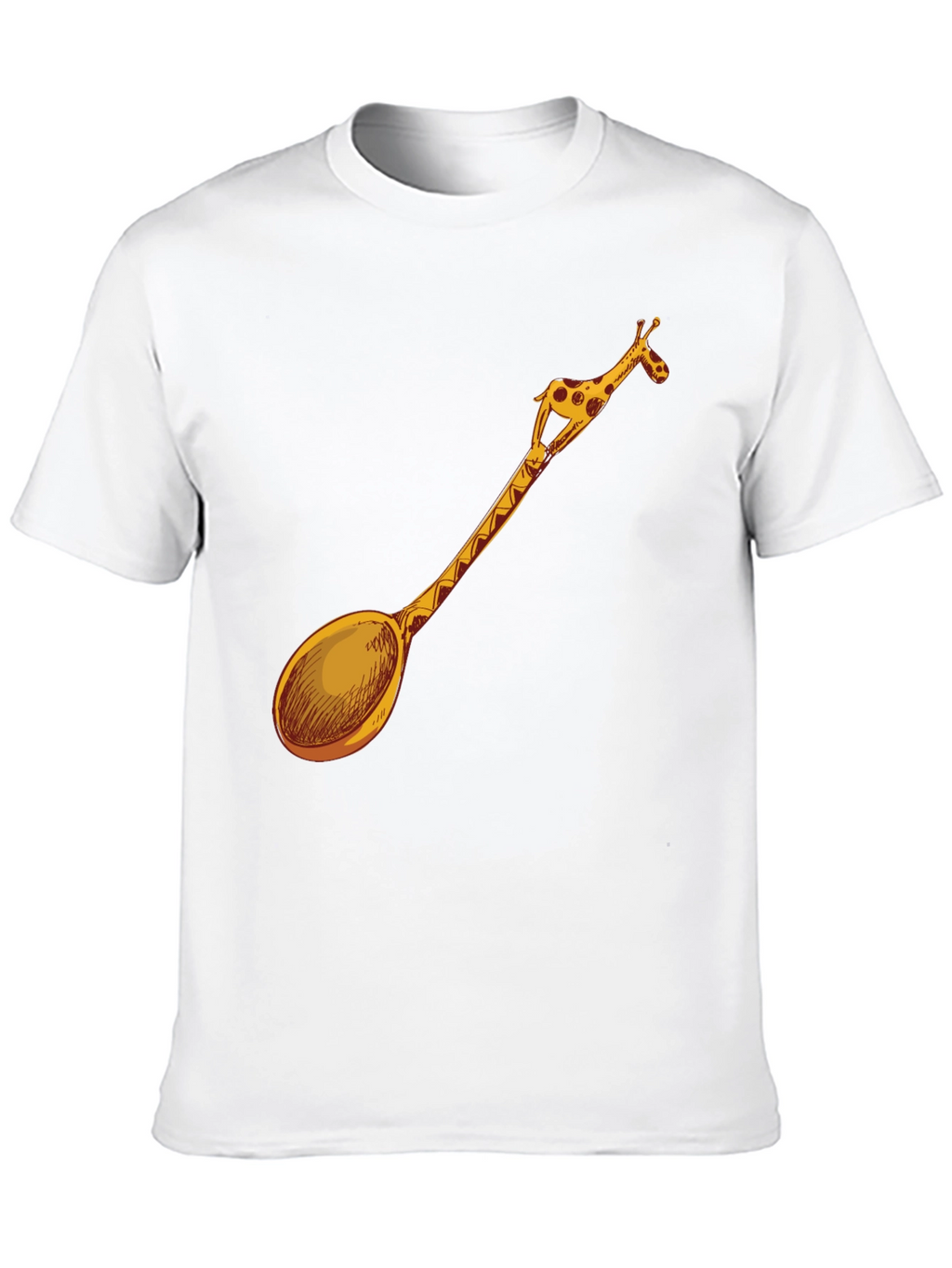 Giraffe Spoon Graphic Tee - Unique Novelty T-Shirt