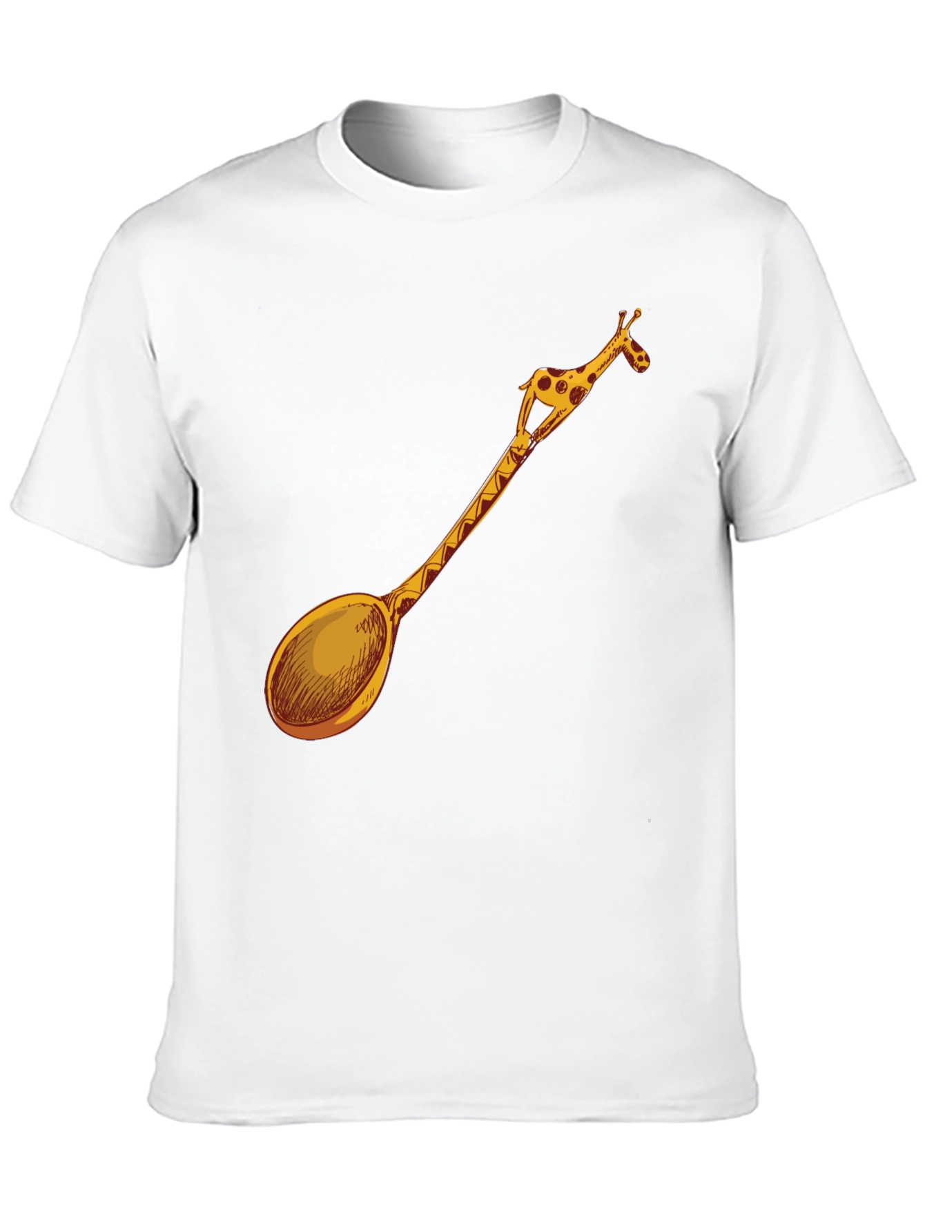 Giraffe Spoon Graphic Tee - Unique Novelty T-Shirt
